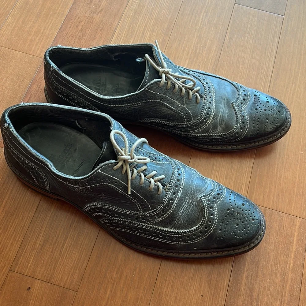 Allen Edmonds Neumok Wingtip Oxford Gray Green - Picture 2 of 6